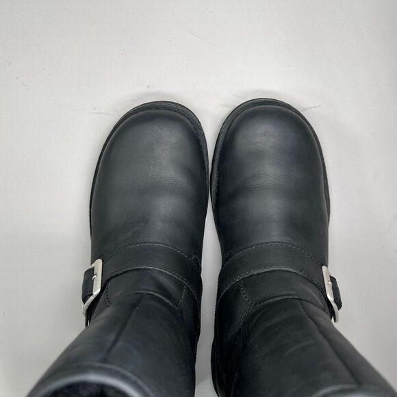 UGG Gallatin Boots Mens Size 8 Black Leather Buckle Motorcycle Moto Biker Winter main image 9